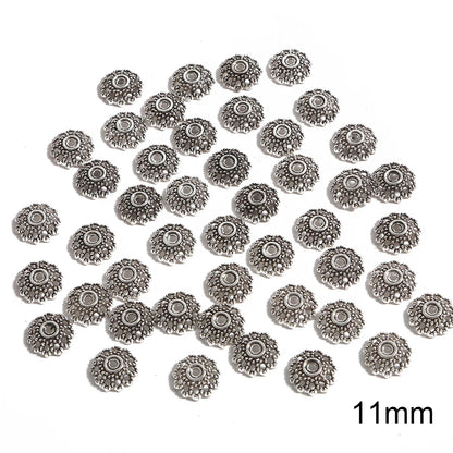 50pcs Tibetan Silver Leaf Flower Bead Caps for Jewelry Making - Smarsty