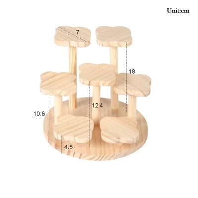 Wooden Display Riser Stand Organizer Shelf Stand for Toys and Dolls Figure Display Cabinet Cute Dolls Storage Rack Decoration by Smarsty
