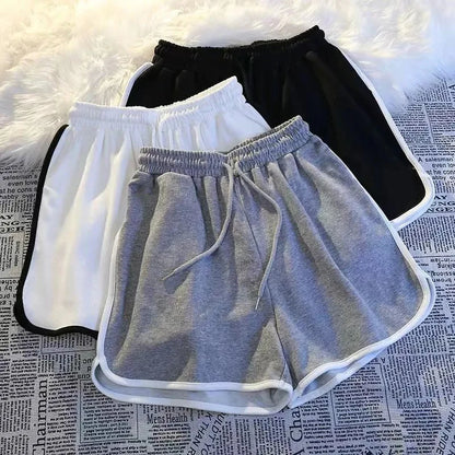 Striped Sports Shorts Women Korean Fashion Casual Mini Shorts Summer Simple Loose Wide Leg Shorts Ladies New - Smarsty
