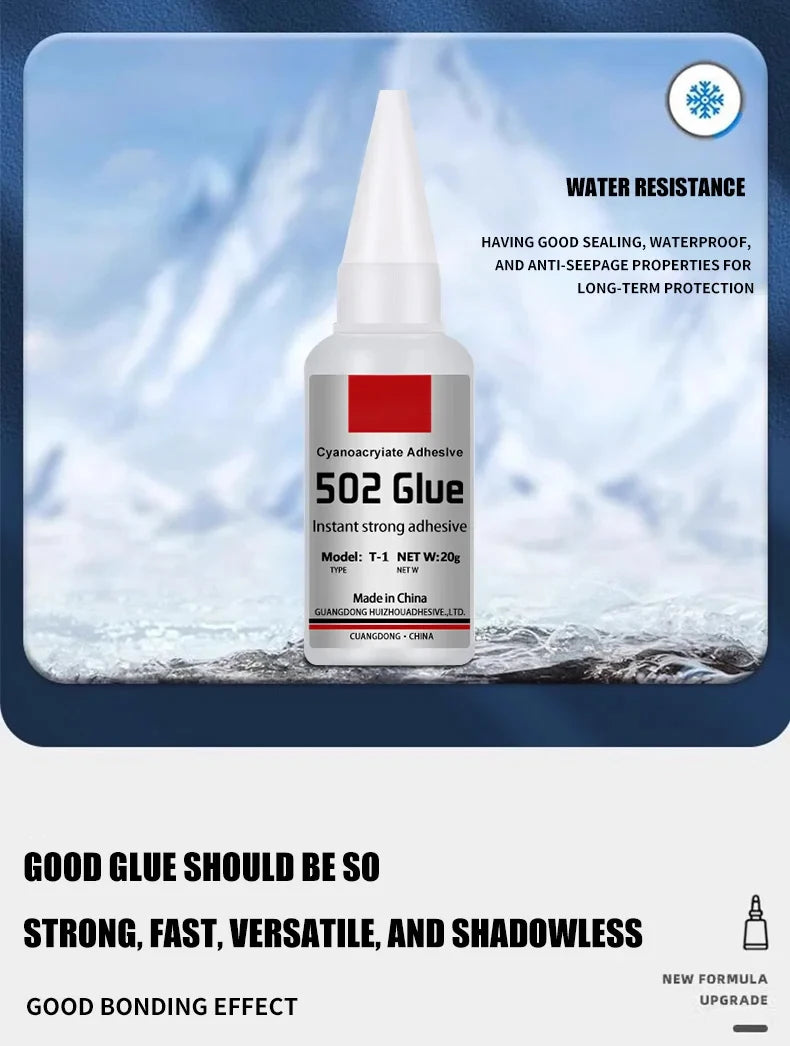 JXVX 1-5pcs 502 Super Glue Instant Quick-drying Cyanoacrylate Adhesive Leather Rubber Wood Metal Strong Bond Liquid Glue Tool - Smarsty
