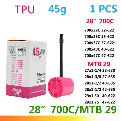 RideNow TPU Bike Inner Tube 700C 700x18 23 25 28 32 35 37 40 47C Road Bicycle Tire MTB Bike Camera 29x1.5 1.75 1.9 pneu aro - Smarsty