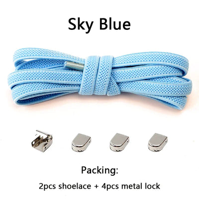 No Tie Shoe Laces Flat Elastic Shoelaces for Sneakers Tieless Shoelace Expand Shoestrings One Size Fits All Adult and Kids Shoes - Smarsty