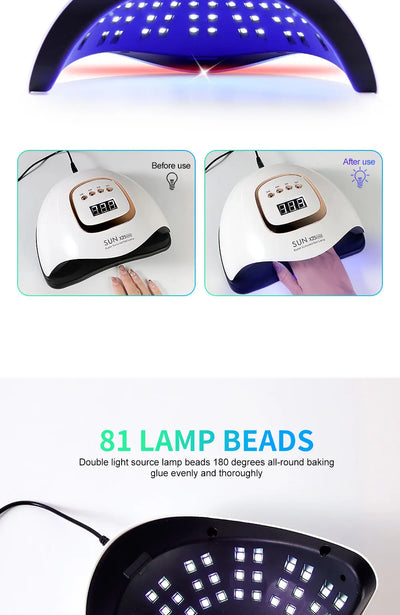81LED UV Nail Lamp with Timers and Auto Sensor - Smarsty