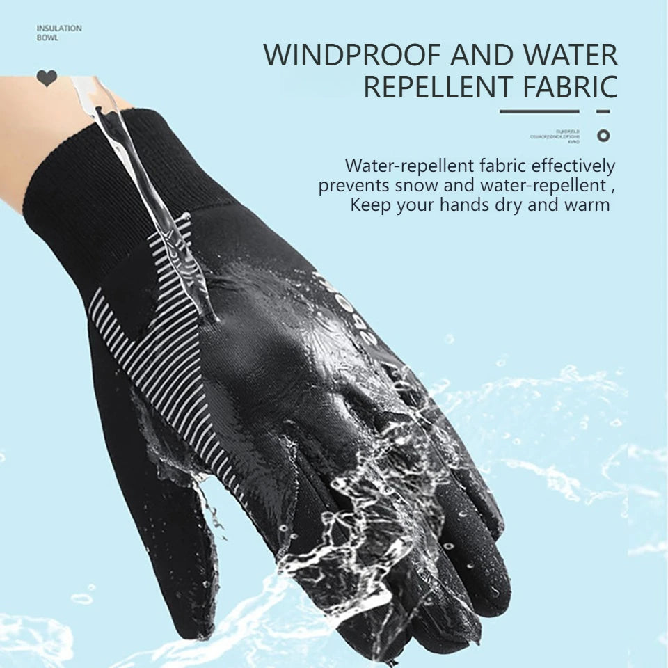 NOFOXO Winter Kids Warm Gloves Water-resistant Sports Gloves Thick Plush Lining Cold Weather Childrens Cycling Gloves Boys Girls