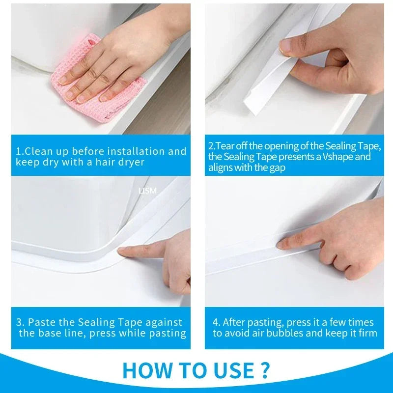 Waterproof Adhesive Sealing Tape for Bathrooms and Kitchens - Smarsty