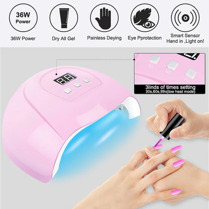 Gel Nail Polish Kit With UV Lamp And Drill - Smarsty