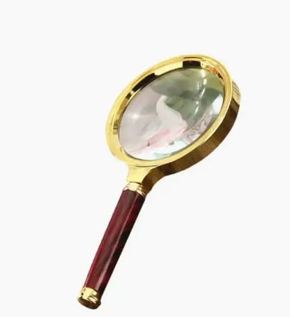 10X Handheld Magnifier with Wooden Handle for Reading - Smarsty