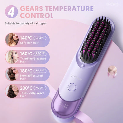 Professional Mini Straightener Brush with Negative Ions - Smarsty