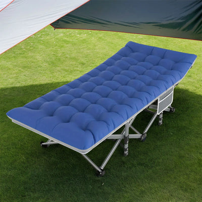 Folding Camping Cot Camp Cots Portable Heavy Duty Outdoor Camping Bed for Adults Home Beach RV Noon Break 200KG Bearing - Smarsty