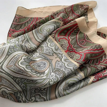 Luxury Silk Scarf Women Satin Shawl Sun Protection Wrap - Smarsty