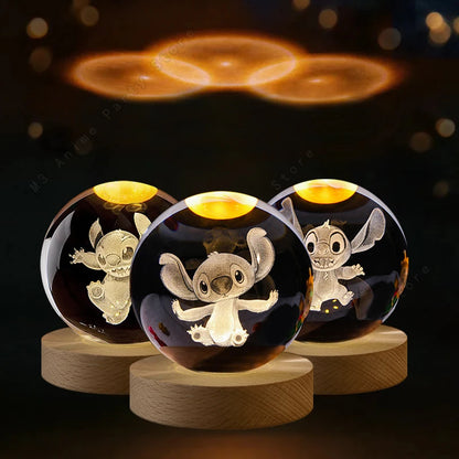 Lilo and Stitch 3D Crystal Ball Lamp Night Light - Smarsty