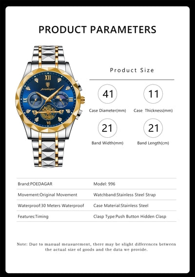 Luxury Waterproof Chronograph Watch for Men - Smarsty