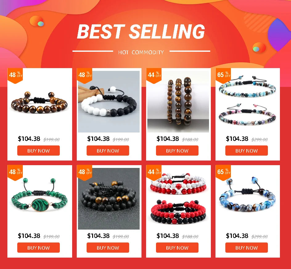 Adjustable Lava Stone Beaded Bracelet for Chakra Healing - Smarsty