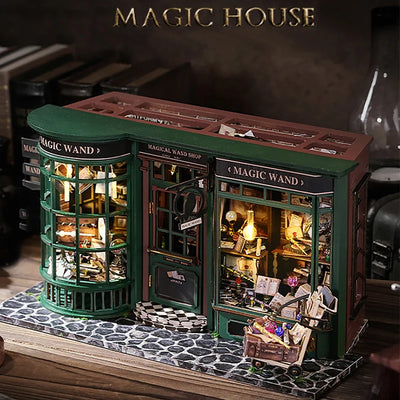 Magical Doll House Wooden Miniature DIY Assembly Building Model Kit Production of Small Room Toys Decorations with Furniture by Smarsty