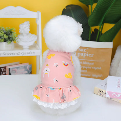 Summer Dog Dress for Small Pets with Stylish Stripes - Smarsty
