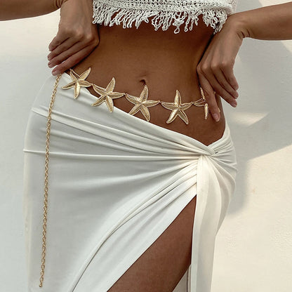 Gold Color Starfish Belly Chain for Women - Smarsty