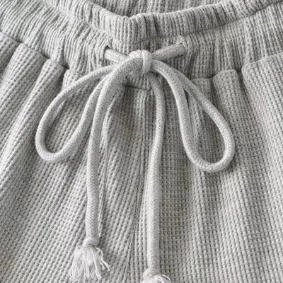 Casual Elastic-waisted Sweatpants Fashion Y2K Summer Waffle Shorts High Waist Lace Hot Pants Women - Smarsty