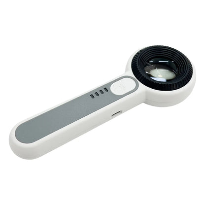 60X Handheld Magnifier Rechargeable Illuminated Magnifying Glass Wear Resist Lighting Book Magnifier for Seniors Reading Repair