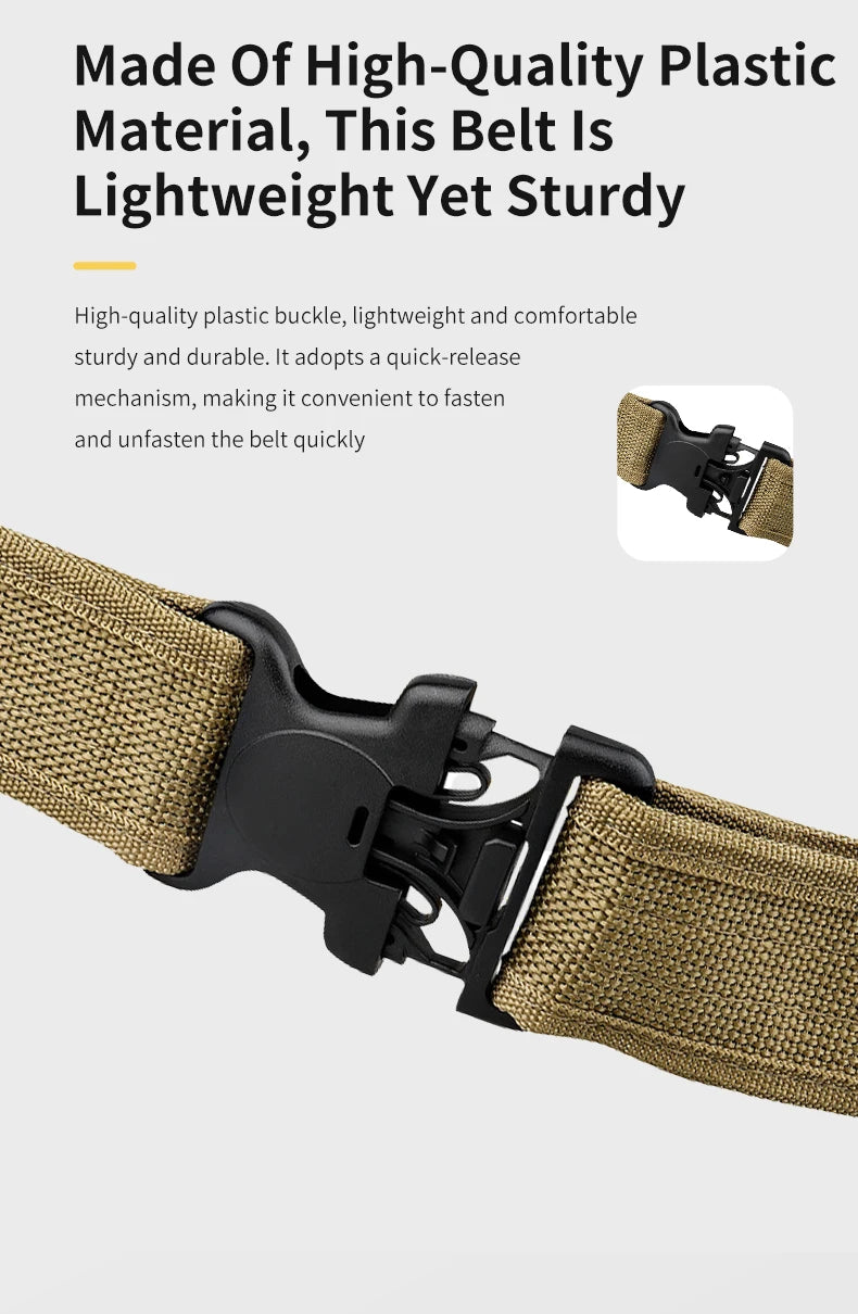 Quick Release Tactical Belt for Men Durable Outdoor Combat Belt - Smarsty