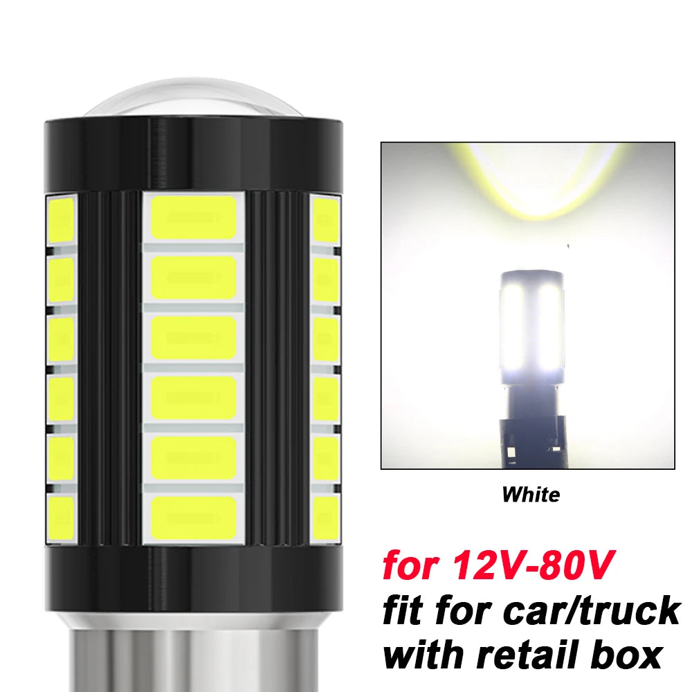 2pcs LED 1156 BA15S P21W 1157 BAU15S PY21W P21/5W BAY15D For Car Truck ATV Light Canbus 5630SMD Turn Signal Lamp DRL Bulb 12V24V - Smarsty