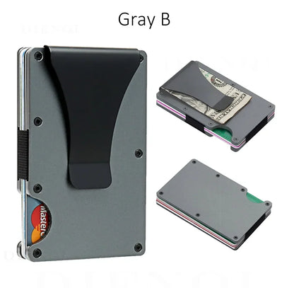 Carbon Fiber Metal Minimalist Slim Credit Card Holder Wallet Carteira for Men Cartera Tarjetero Hombre RFID Bank Cardholder Case