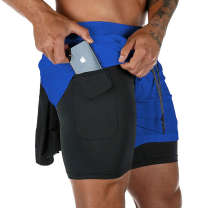 Camo Running Shorts Men Gym Sports Shorts 2 In 1 Quick Dry Workout Training Gym Fitness Jogging Short Pants Summer Men Shorts - Smarsty
