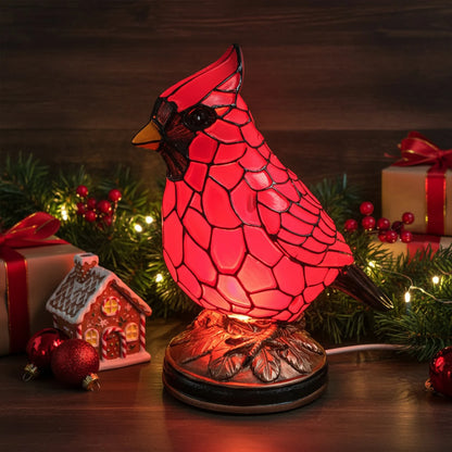Christmas Bird Desk Lamp Resin Bird Lamps for Home Decor Art Decoration Tabletop Light with Soft Glow for Dormitory Offices Desk