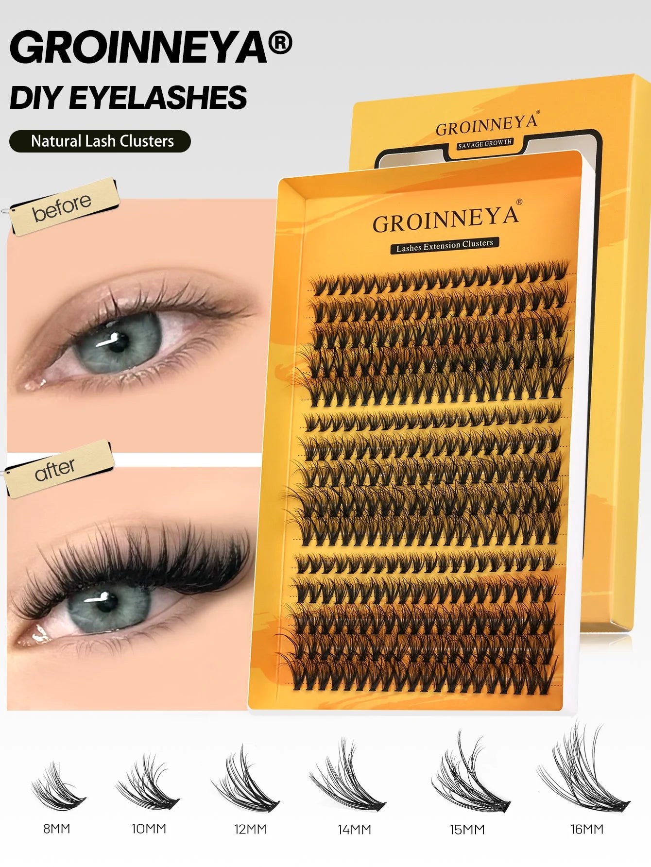 GROINNEYA DIY Fluffy Lash Clusters Kit for Volume - Smarsty