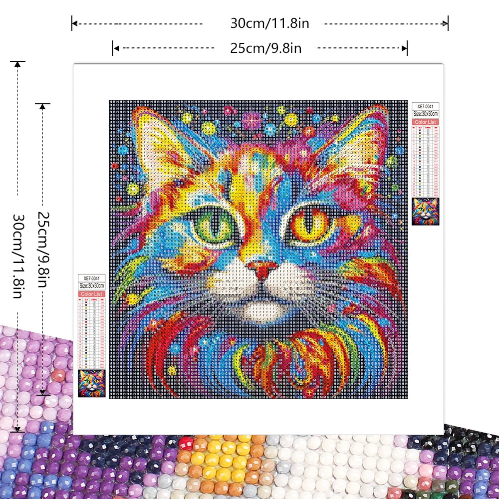Colorful Cat Diamond Painting Kit for Stunning Wall Art - Smarsty