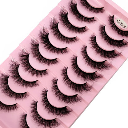 10 Pairs Handmade Faux Mink Eyelashes for Natural Look - Smarsty