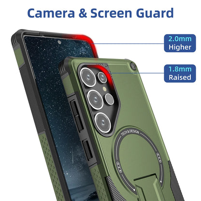 Magnetic Armor Case With Fold Stand And Wireless Charging - Smarsty