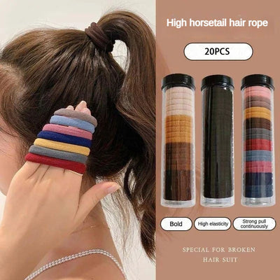 20 Pack Elastic Hair Bands High Elasticity Comfort Simple - Smarsty