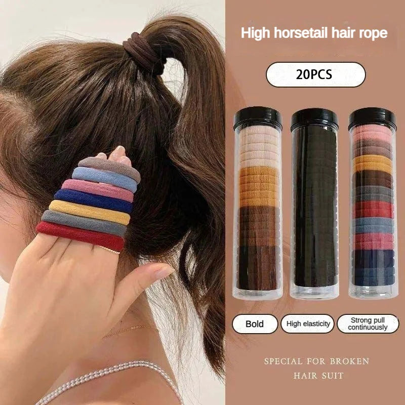 20 Pack Elastic Hair Bands High Elasticity Comfort Simple - Smarsty