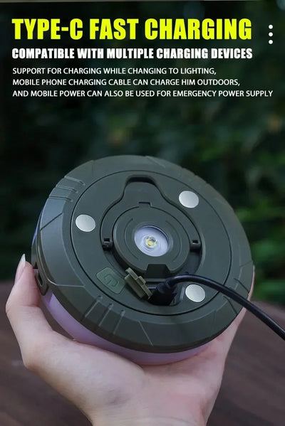 Camping String Lights,33Ft Light with Lanterns (2 in 1 Design),Camping Lights 2000mAh,IPX6 Waterproof,Rechargeable Flashlights by Smarsty