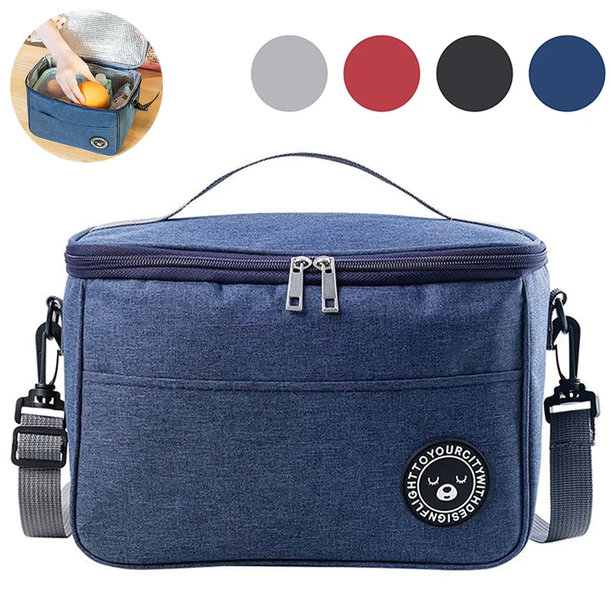 Insulated Lunch Bag With Shoulder Strap Waterproof Design - Smarsty