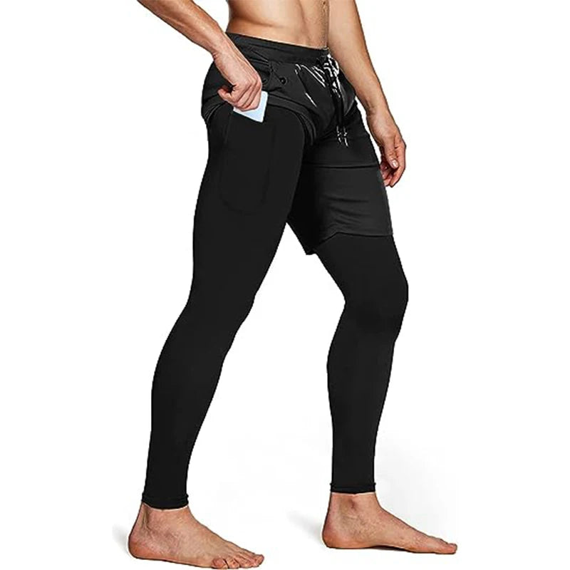 Men's Sport Pants 2 in1 Training Athletic Tracksuits Sportswear Workout Male Jogging Trousers Gym Fitness Running Pants Men - Smarsty