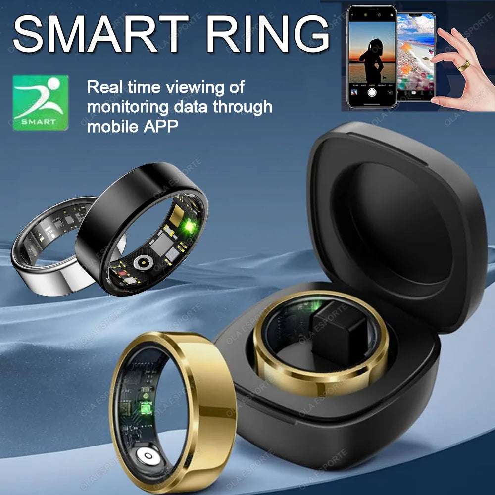 2025 Smart Ring Blood Pressure Heart Rate Sleep Monitoring Smartring IP68 & 5ATM Waterproof Multi-sport Mode Smartring Man Women - Smarsty