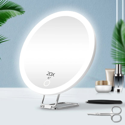 6 Inch Magnifying Mirror with Light for Travel - Smarsty