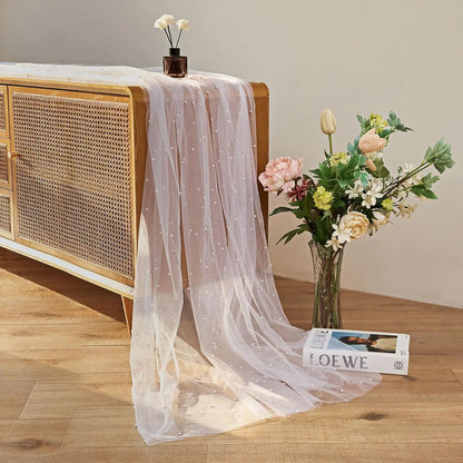 White Pearl Lace Table Runner for Elegant Events - Smarsty