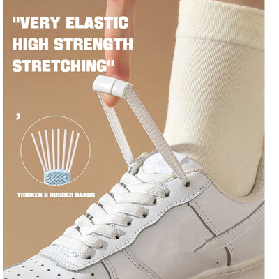 1Pair Magnetic Lock Shoelaces without ties Flat Elastic Laces Sneakers Boots No Tie Shoelace Rubber Bands for Shoes Accessories - Smarsty