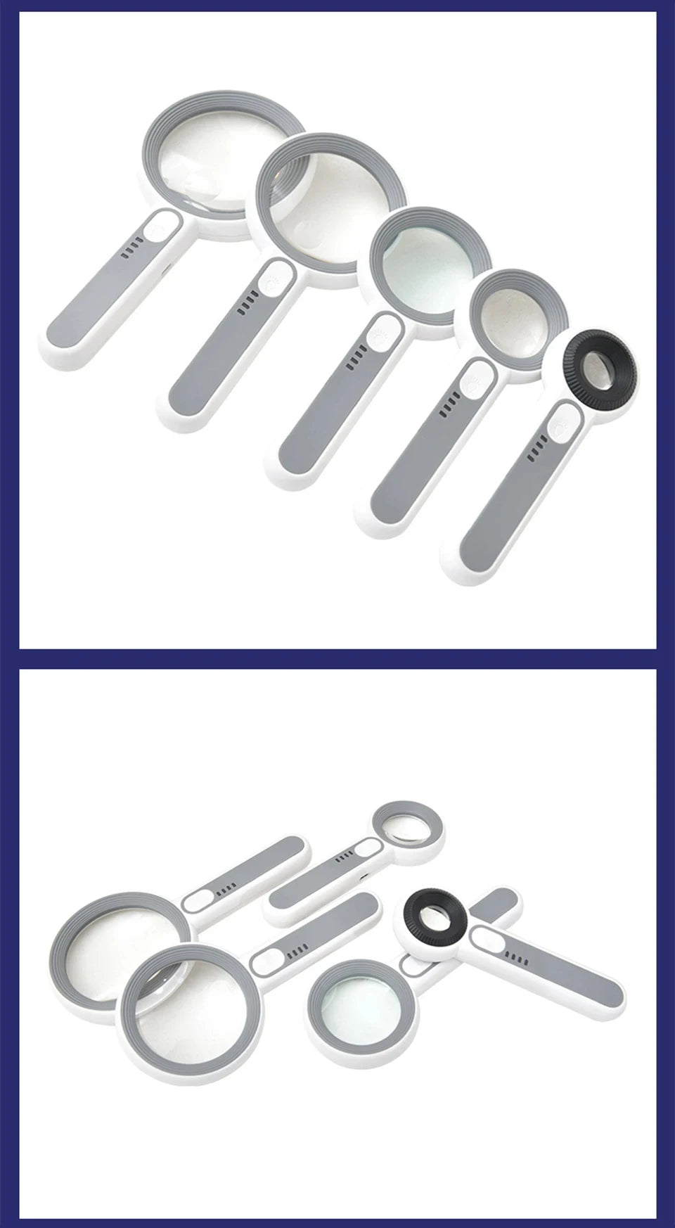 Rechargeable Handheld Magnifier with LED Light for Easy Reading - Smarsty