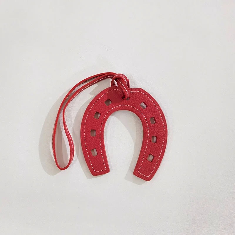 10 Colors Women and Girls PU Leather Horse Hoof Horseshoe Keychain Handbag Holder Charm Bag Purse Accessories for Handbags - Smarsty