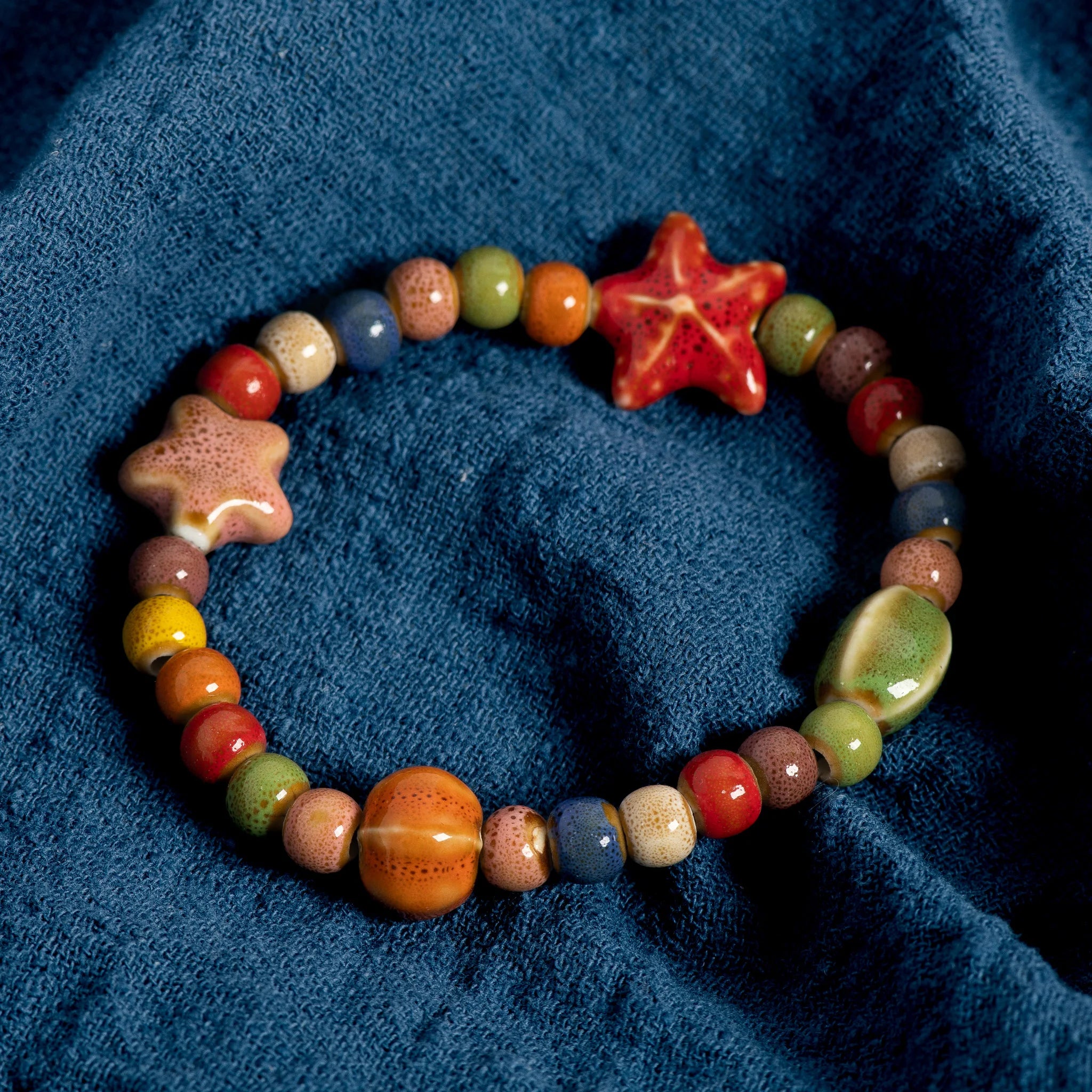 Handmade Colorful Ceramic Beaded Bracelet for Women - Smarsty