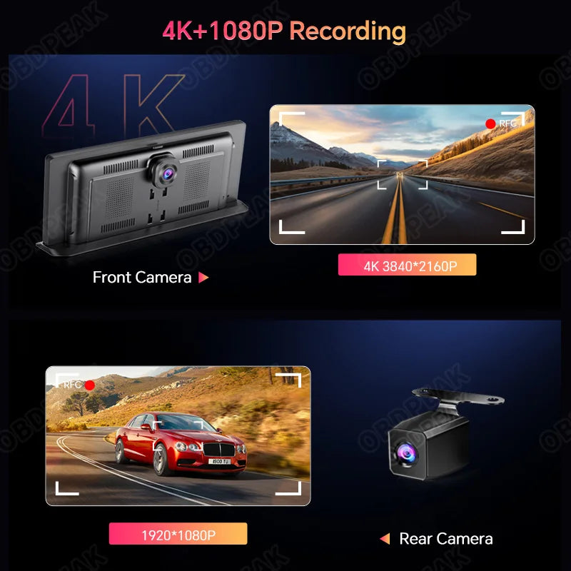 4K Car Dash Cam With Wireless CarPlay And Android Auto - Smarsty