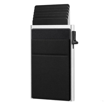 Anti Rfid Blocking Protected Magic ID Bank Credit Card Holder Men Thin Slim Minimalist Smart Magic Wallets Metal Cardholer Case