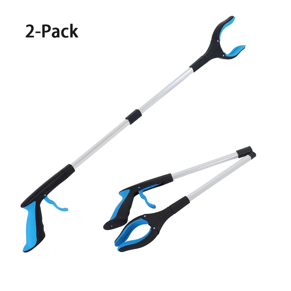 2-Pack Foldable Garbage Clip Litter Reachers Pickers Gripper Extender Hand Tools Environmental Sanitation Garbage Collector