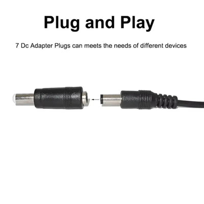 Universal Power Cable USB to DC 5.5 * 2.1mm Jack 5V Charging Cord with 8 Selectable Connector Tips for CCTV Cameras TV Box - Smarsty