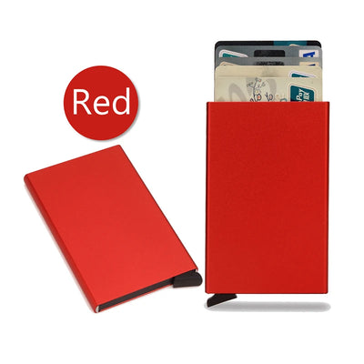 Rfid Smart Wallet Card Holder Metal Thin Slim Men Women Wallets Pop Up Minimalist Wallet Small Black Purse Vallet Walets for Men - Smarsty