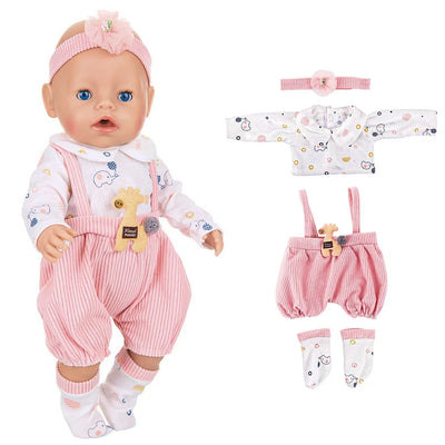 Doll Clothes For 43cm Baby Doll Leather Jacket Pants Jumpers Rompers Set For 18 Inch American Doll Coat Winter Clothes - Smarsty