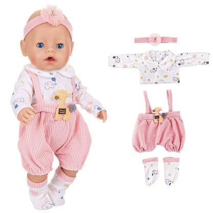 Doll Clothes For 43cm Baby Doll Leather Jacket Pants Jumpers Rompers Set For 18 Inch American Doll Coat Winter Clothes